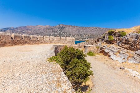 Spinalonga Island with Medieval Fortress, Crete, Greeceの写真素材