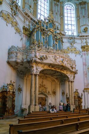 Obberamergau, Germany - October 15, 2017:  Interior of Ettal Abbey Benedictine monasteryのeditorial素材