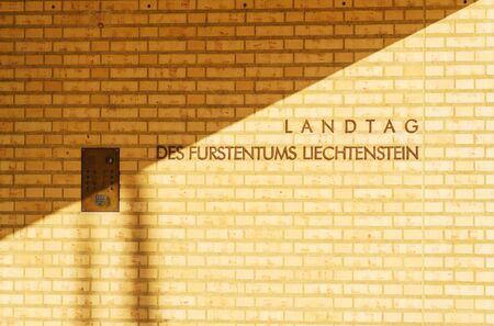 Vaduz, Liechtenstein - October 19, 2017: Modern building of parliament - landtag of the Principalityのeditorial素材