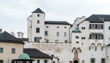Salzburg, Austria - October 21, 2017: Tower and walls of Hohensalzburg Castle, Salzburg のeditorial素材
