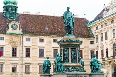 Kaiser Franz I statue (1842-1846) at Hofburg Palace on Michaelerplatz, Vienna, Austriaのeditorial素材