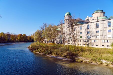 Munich, Germany - October 20, 2017:  The building of the German or Deutsches museum of science and...