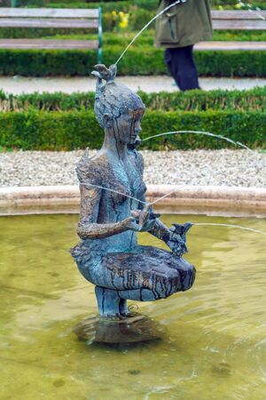 Salzburg, Austria - October 21, 2017: Papagena fountain (1984) by Josef Magnus in Mirabell palace gardenのeditorial素材