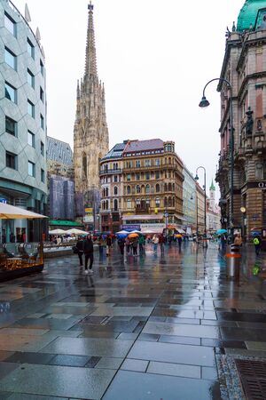 Vienna, Austria - October 22, 2017: Stephansdom or St. Stephen's Cathedral (1137-1160) in the Stephansplatzのeditorial素材