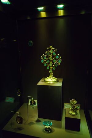 Vienna, Austria - October 22, 2017: The tree of origin of the Habsburg dynasty in the Imperial Treasury or Kaiserliche Schatzkammer at the Hofburg Palaceのeditorial素材