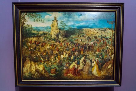 Vienna, Austria - October 22, 2017: The Procession to Calvary (1564) by Pieter Brueghel the Elder in Kunsthistorisches Museum or Museum of Art Historyのeditorial素材