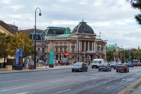 Vienna, Austria - October 22, 2017: Volkstheater on Burggasse and city trafficのeditorial素材