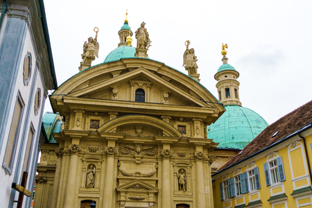 Baroque cathedral in old city of Graz, Austriaの写真素材