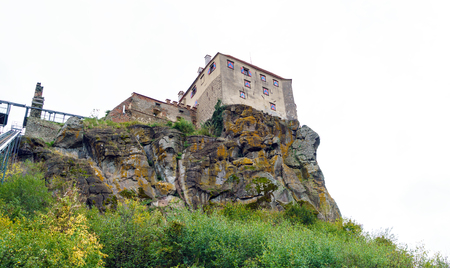 Riegersburg Castle on the hill  from the valley below, Styria, Austriaのeditorial素材