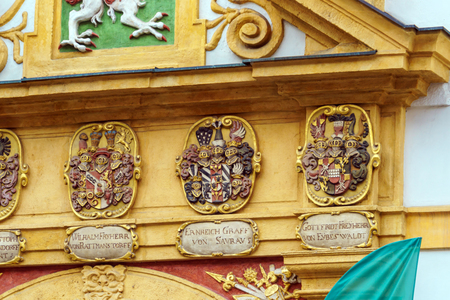 The Styrian Armoury or Landeszeughaus entrance on Herrengasse, Graz, Austria