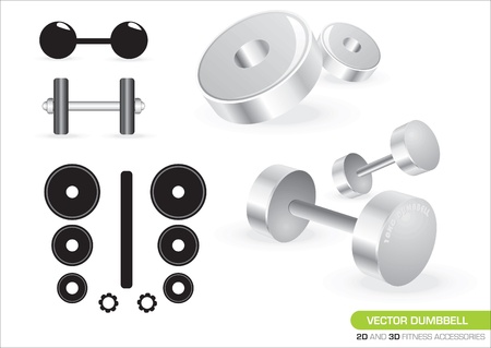 2D And 3D Fitness Accessories のイラスト素材