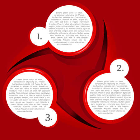 Vector red background with three levels circular chartのイラスト素材