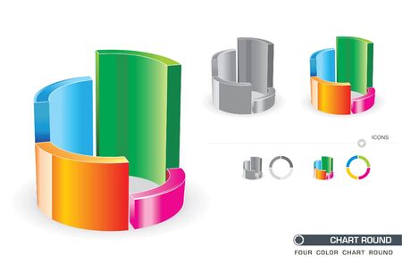 Four Color Chart Roundのイラスト素材