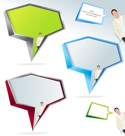 Set of asymmetric colored bubbles background for textのイラスト素材