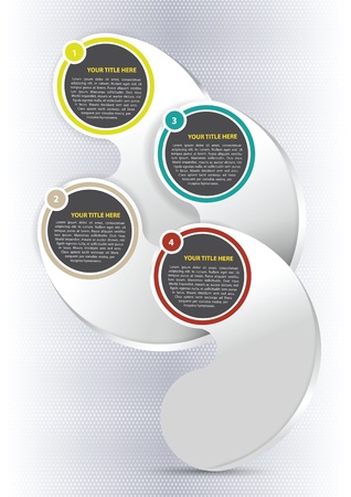 Vector abstract design concept for a brochure or flyer with four parts for textsのイラスト素材