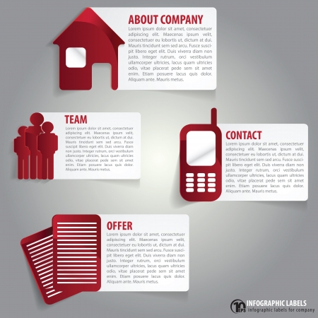 Abstract infographic labels with a description for companyのイラスト素材