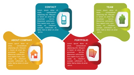 Vector abstract infographic labels with icons and a description for companyのイラスト素材