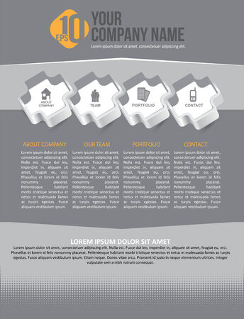 Modern business vector design with info icons about company. Can be used for brochure, poster, flyer or website.のイラスト素材