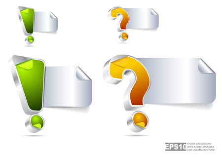 Vector background with question mark and exclamation point for text contentのイラスト素材