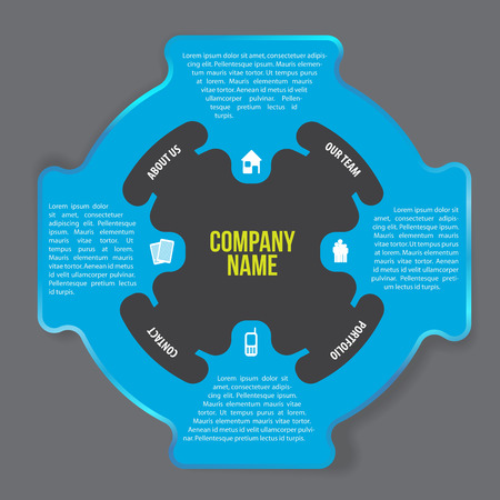 Abstract blue background for introducing of company with icons and place for textのイラスト素材