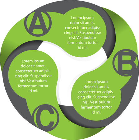 Vector abstract circle diagram background with ABC options and place for textのイラスト素材