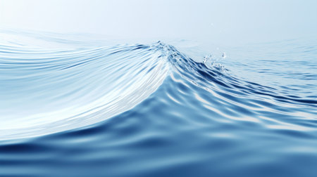 Water surface with waves and ripples. 3d render illustration.の素材