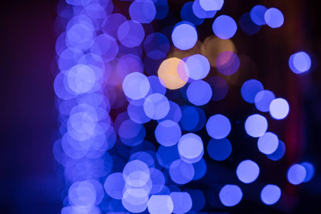 blurred sparkle blue lightsの写真素材