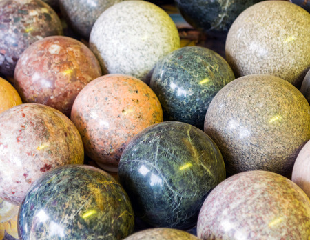 Stone balls with different colors and materialの写真素材