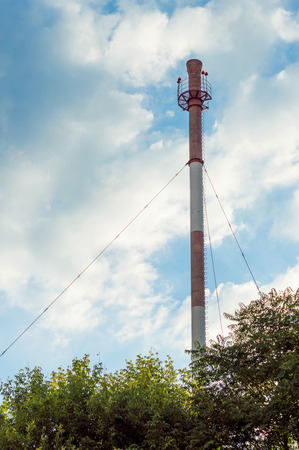 Boiler house chimney. Industrial zone of the city.の写真素材