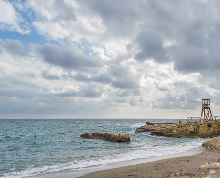Mediterranean coast on Crete island, Greece, summerの写真素材
