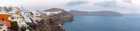 Panoramic view of the town of Fira, Santorini, Greeceの写真素材