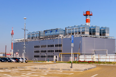Energy center, power plant and boiler room. Industry buildings. Energy center, power plant and boiler room. Industry buildings.