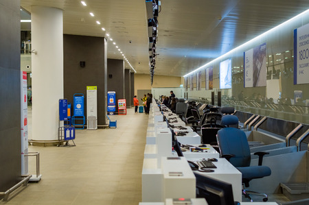 International airport Platov, interior of building. Russia, Rostov na Donu