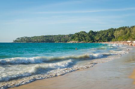 Beautiful waves in the sea on the beach
