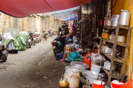 Hanoi, Vietnam. September. 06. 2016: Street life for the streets of Hanoi in Vietnam.のeditorial素材