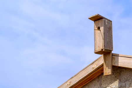Wooden nesting box. The concept of a generic nestの写真素材
