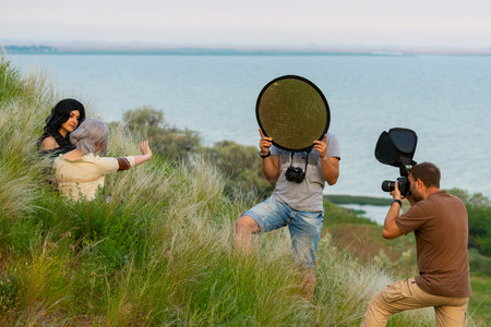 Russia, Merzhanovo, May 21, 2018: Shooting session of fantasy cosplay beautiful girl in nature.のeditorial素材