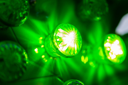 Abstract green light lamp for decoration place.の写真素材