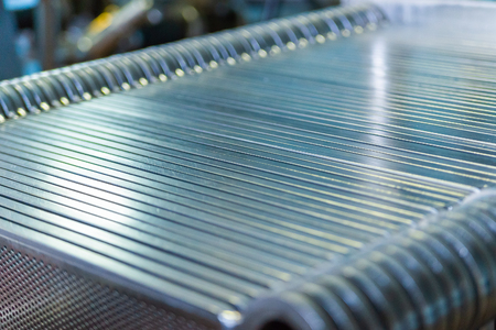 Industrial cartridge filter mechanism at winery factory.の写真素材