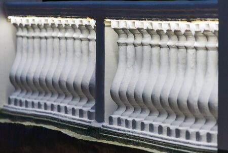 Balustrade with led lights on the embankment. Architectural detailsの写真素材