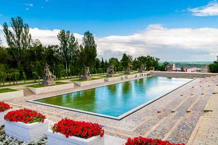 VOLGOGRAD, RUSSIA - 26 MAY 2019: Heroes' Square on Mamayev Kurgan, Russiaのeditorial素材