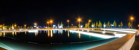 Exterior night view of Platov international airport in Rostov-on-Don, Russia, 2019, September 17のeditorial素材