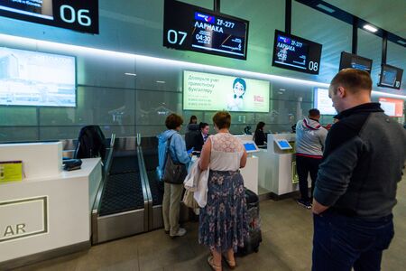 International airport Platov, check in or registration desks. Russia, Rostov-on-Don, September 17,...
