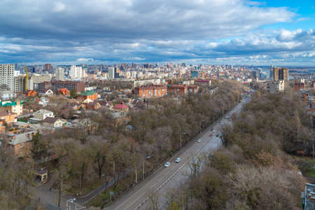Rostov-on-Don, Russia, January 23 2020: Rostov-on-Don aerial view. Panorama of the city of Rostov on Don.のeditorial素材
