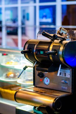 Coffee shop cafeteria restaurant service concept or self service area.の写真素材