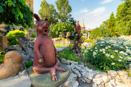 fairytale characters in the form of garden statues or figures for decoration.の写真素材
