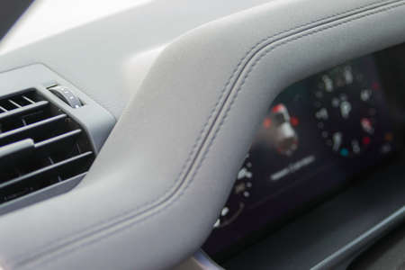 Car air conditioning. The air flow inside the car. Detail interior of car.の写真素材