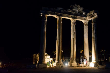 Turkey, Side, 2021 November 06: The Temple of Apollo is a Roman temple built around 150 AD on the Mediterranean Sea coast.のeditorial素材