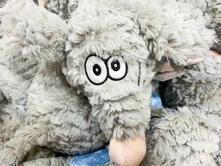 Teddy rats, stuffed toys at christmas market fair in shopping mall.の写真素材