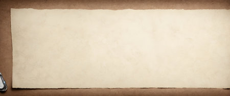 A beige piece of paper rests on a brown hardwood table, surrounded by a tape measure. The table is made of dark wood flooring in a rectangle shapeの素材